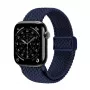 Crong Wave Band Geflochtenes Nylon Solo Loop für Apple Watch 44/45/46/49 mm (Navy Blue)