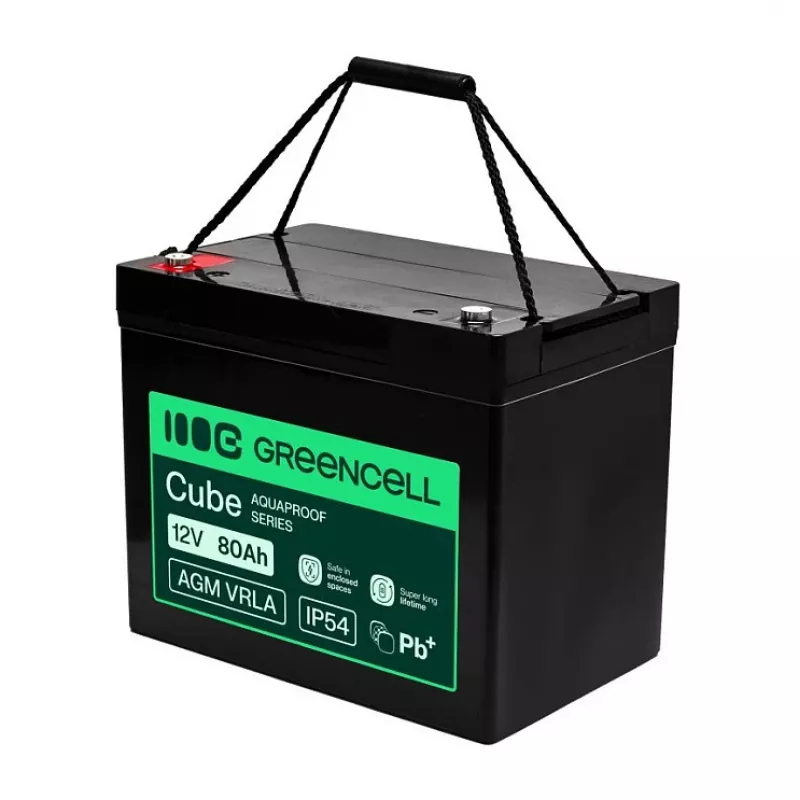 GREEN CELL Greencell AGM VRLA 12V 80Ah Wartungsfreie Batterie für USV, Waagen, Wohnmobile (260x168x216mm)