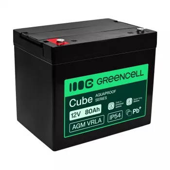 GREEN CELL Greencell AGM VRLA 12V 80Ah Wartungsfreie Batterie für USV, Waagen, Wohnmobile (260x168x216mm)