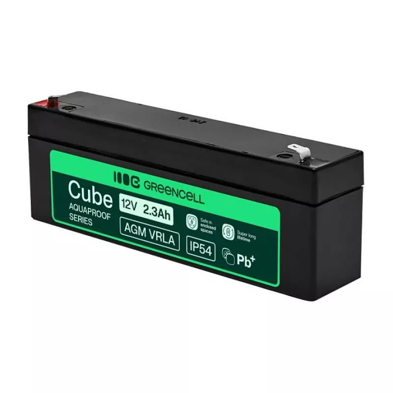 Greencell AGM VRLA 12V 2,5Ah Wartungsfreie Batterie für Registrierkassen, Spielzeug (178x36x66mm)