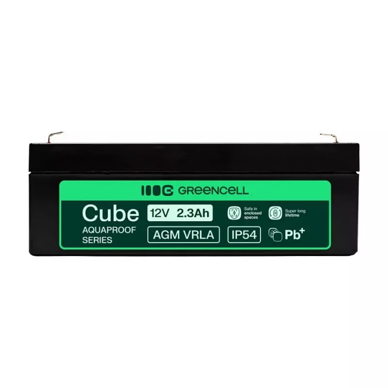 Greencell AGM VRLA 12V 2,5Ah Wartungsfreie Batterie für Registrierkassen, Spielzeug (178x36x66mm)