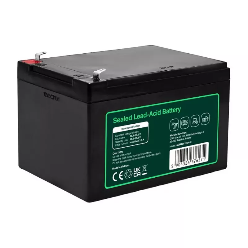 Greencell AGM VRLA 12V 12Ah Wartungsfreie Batterie für Registrierkassen, Spielzeug, Kameras (151x98,5x95mm)