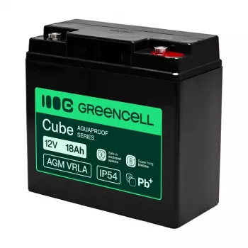 Greencell AGM VRLA 12V 18Ah wartungsfreie Batterie für Registrierkassen, Spielzeug, Kameras (181x77x167mm)