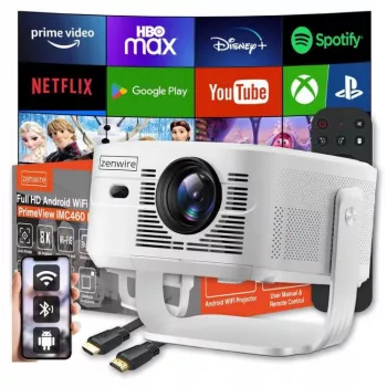Zenwire PrimeView IMC460 Pro Mini Projektor tragbar Android 14 WiFi
