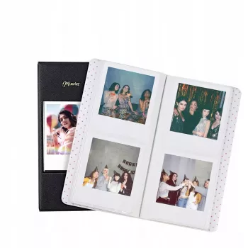 LOVEINSTANT Fotoalbum für 64 Fotos, kompatibel mit Fuji Instax Wide, Square, Polaroid 600, SX-70, Now, i-Type - Weiß
