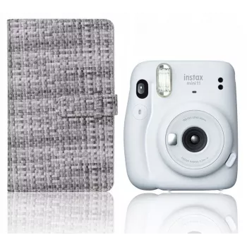 LOVEINSTANT Fotoalbum für Fuji Instax Mini 96 Fotos - Schwarzer PU-Leder-Einband, 48 Seiten, 2 Fotos pro Seite - Kompatibel mit Instax Mini 40, 12, 11, 10, 9, 8, Evo, Liplay, Link