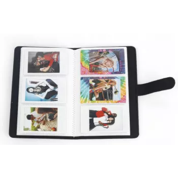 LOVEINSTANT Fotoalbum für 96 Fotos, Kompatibel mit Fujifilm Instax Mini / Xiaomi / Canon / HP / Kodak, Schwarz Regenbogen