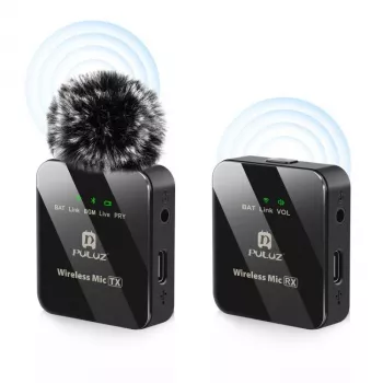 PULUZ PU3153B Wireless Bluetooth Mikrofon 3,5mm TRS/TRRS für Telefon Kamera