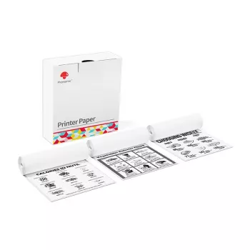 Phomemo 3x Selbstklebende Etikettenpapierrolle Weiß 110mm für Phomemo M832 M04S M04AS / Q22-RMS10-107