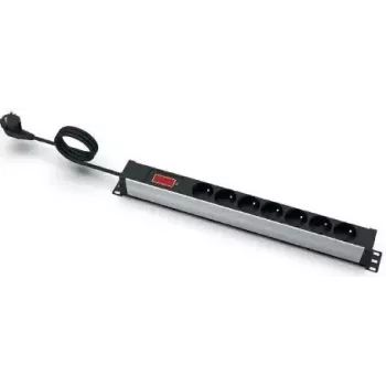 EMITERNET EmiterNet 19 7-fach Steckdosenleiste mit Pin, Amperemeter, 3m Kabel, Uni-Schuko-Stecker EM/LZ19.07F.3S.A