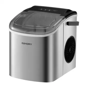 EUHOMY IM001 Eiswürfelbereiter, 1,2 L, 12 kg/24h, Silber