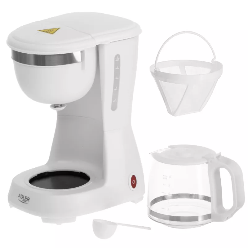 Adler AD 4381 Filterkaffeemaschine, 600 W, Weiß