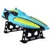 LEAN TOYS RC Water Boat 2.4G Yellow-Turquoise Waterproof Remote Control
