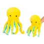 LEAN TOYS Plüsch-Maskottchen Oktopus Gelb Handpuppe 25 cm