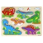LEAN TOYS Holz-3D-Puzzle für Kinder Logikspiel Dinosaurier Puzzle 11 Teile