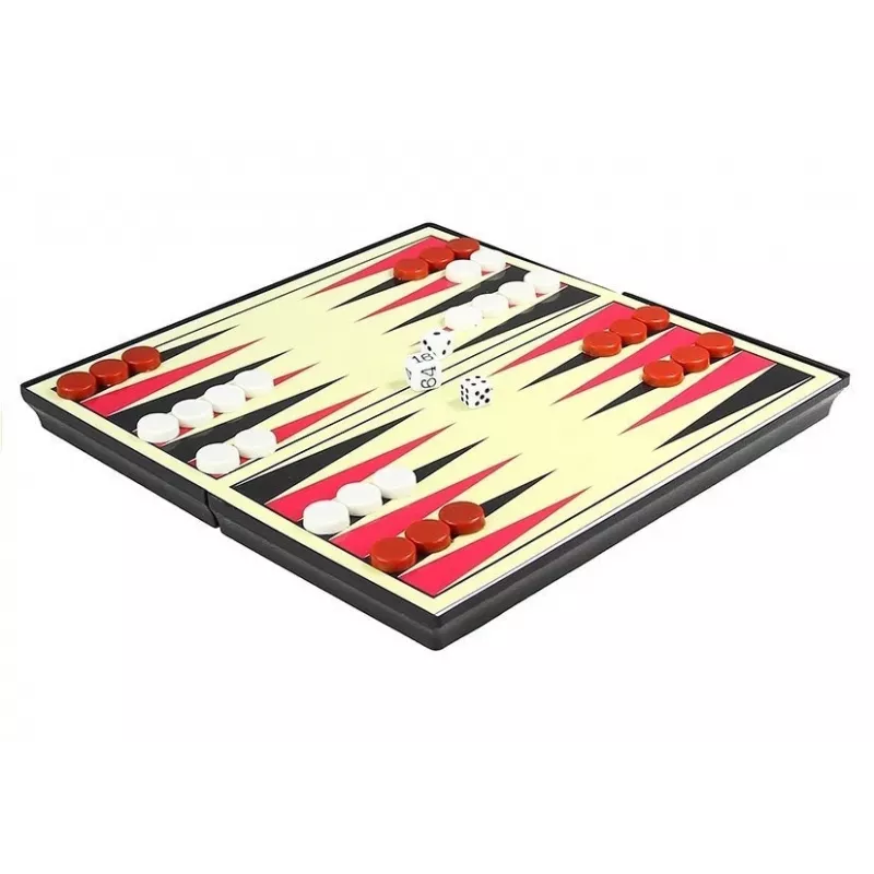 LEAN TOYS Magnetisches Spielbrett-Set 7 in 1 Schach Ludo Backgammon Dame