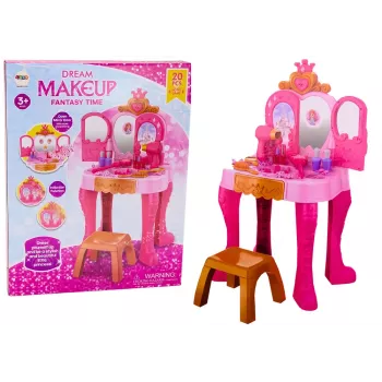 LEAN TOYS Kinderschminktisch mit Gestensensor-Zubehör, Pink