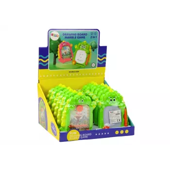 LEAN TOYS Zeichentafel Taschenspiel 2in1 Grün Dinosaurier