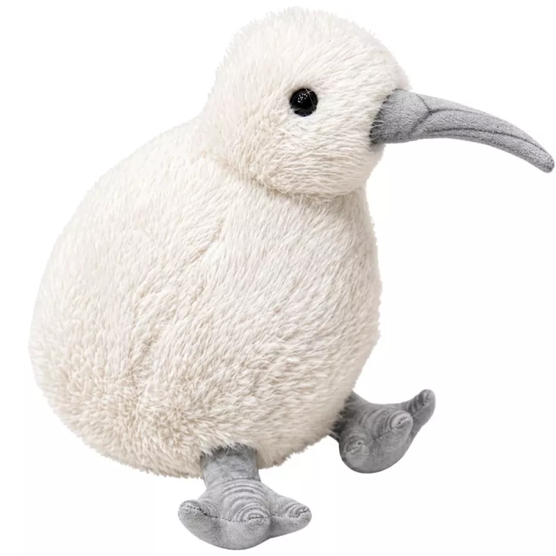 LEAN TOYS Plüsch-Kiwi-Vogel Maskottchen Kuscheltier Weiß 17 cm