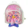 LEAN Kinder-Rucksack mit Pailletten und Tüllschleife Weiß 20cm 3,8L