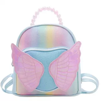 LEAN Kinder-Rucksack Shiny Wings Pearls Blau 22cm