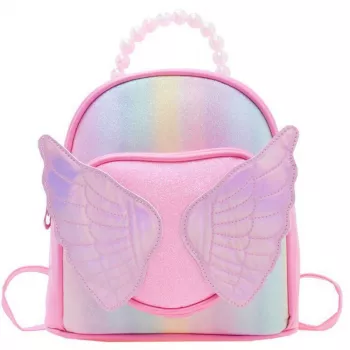 LEAN Kinderrucksack Shiny Wings Pearls Pink 22cm