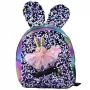 LEAN Kinderrucksack mit Pailletten und Hasenohren, Dunkel Bunt, 22 cm, 4,4 L