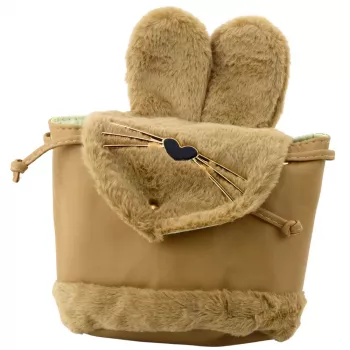 LEAN Kinderrucksack mit Plüschohren, verstellbarer Träger, Beige, 22 cm, 4 l