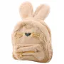 LEAN Kinderrucksack Plüsch Hase Ohren Nase Schnurrhaare Beige 3L 22cm