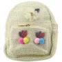 LEAN Kinderrucksack mit bestickten Pompons, bunt, cremefarben, 20 cm, 2,5 l
