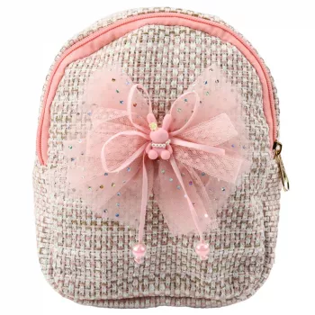 LEAN Kinderrucksack mit Zopfschleife, Häschen, Pink, 21 cm, 2 L