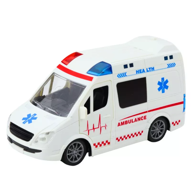 LEAN TOYS RC Krankenwagen mit Licht und Sound 1:20 Weiß
