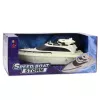 LEAN TOYS ferngesteuertes RC Motorboot, batteriebetrieben, schwarz-weiß