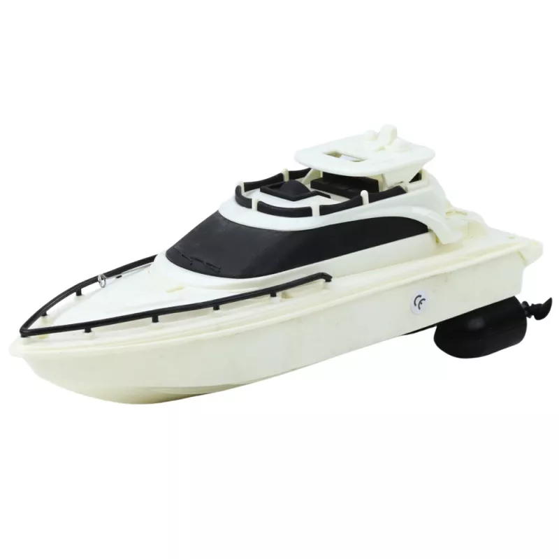 LEAN TOYS ferngesteuertes RC Motorboot, batteriebetrieben, schwarz-weiß