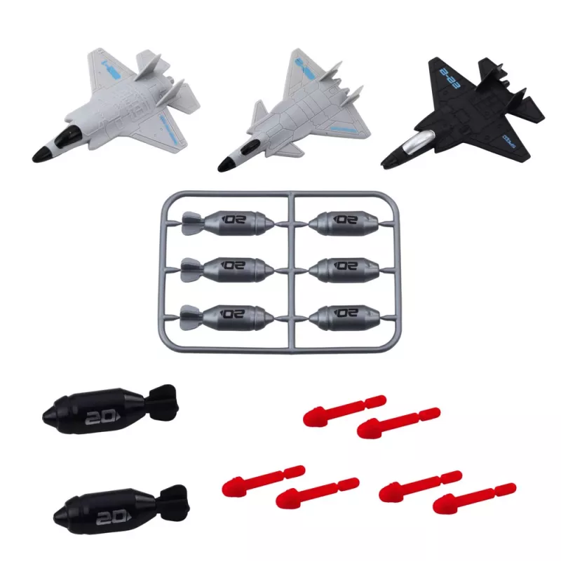 LEAN TOYS Militär-Set Schiff U-Boot Kampfjets Raketen