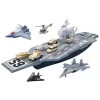 LEAN TOYS Großer Militärflugzeugträger mit Kampfjets, Panzern und Fahrzeugen 70cm
