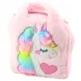 LEAN Plüsch-Kinder-Tasche mit Einhorn, verstellbare Schulter, Pink, 24x9cm