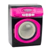 LEAN TOYS Set of Household Appliances Interactive Washing Machine with Sounds and Accessories, Black and Pink