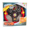 LEAN TOYS Interaktives Lenkrad für Kinder mit Lichtern, Geräuschen und Vibrationen, Rot