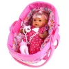 LEAN TOYS Baby Doll in Carrier with Bottle, Pacifier, Talks, Babbles, Wees