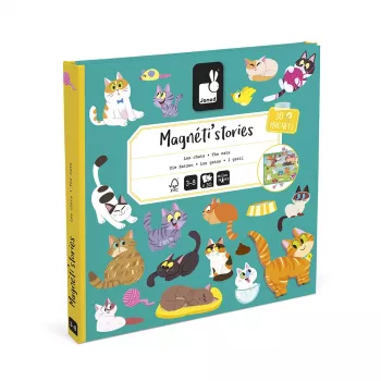 Janod Magneti'stories Magnetisches Puzzle-Set Katzen, 30 Teile, ab 3 Jahren