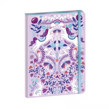 Janod Unicorn Dreamland Notizbuch mit Gummiband, 6+