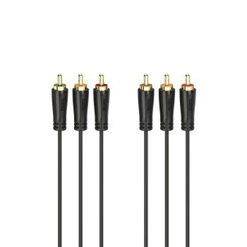 HAMA 3x RCA auf 3x RCA Audio-/Videokabel 3m, vergoldete Stecker
