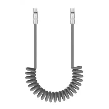 Newell USB-C auf USB-C Kabel 100W, 1,5m, Silikon, gewickelt, Grau