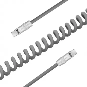 Newell USB-C auf USB-C Kabel 100W, 1,5m, Silikon, gewickelt, Grau