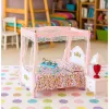 LEAN TOYS Puppenmöbel-Set: Himmelbett, Nachttische, Lampen