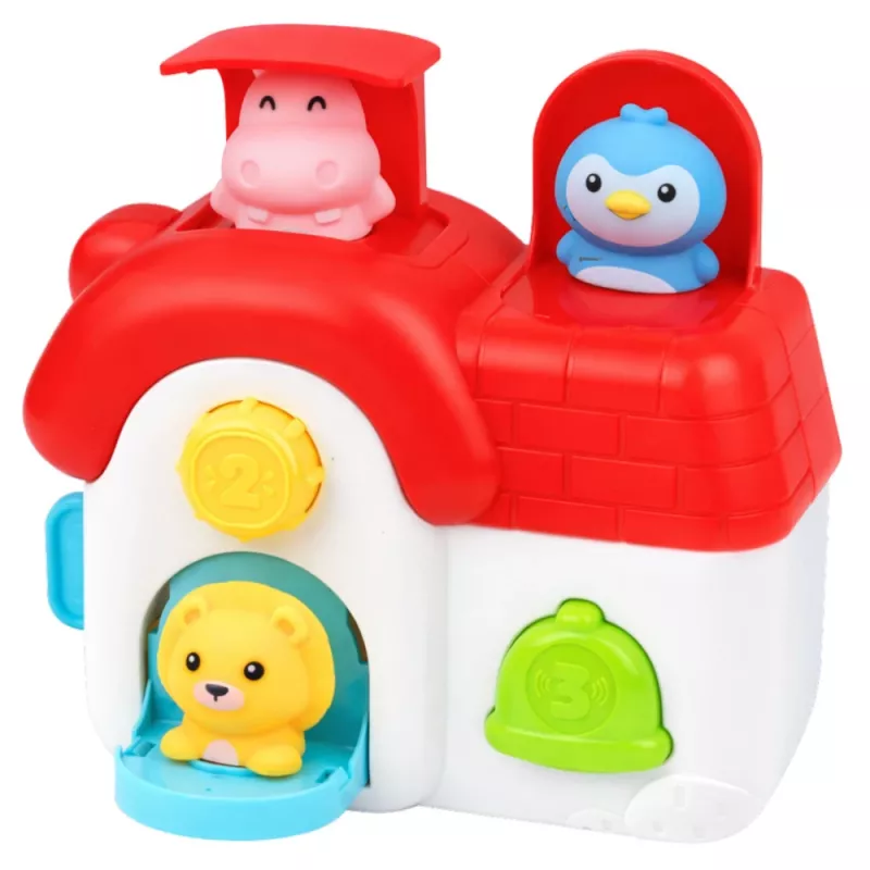 LEAN TOYS Interaktives Lernhaus für Kleinkinder - Pop-Up Tiere