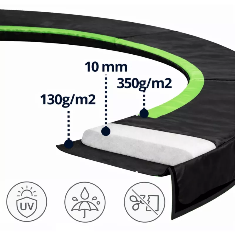 Lean Federpolster für Trampolin Schwarz 180-183cm 6ft