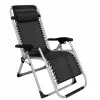 LEAN Klappbarer Garten- und Stranddeckchair mit Tisch und Kopfstütze, Stahl, Anthrazit