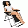 LEAN Klappbarer Garten- und Stranddeckchair mit Tisch und Kopfstütze, Stahl, Anthrazit